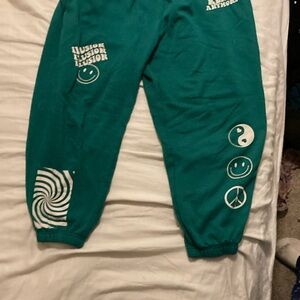 Kids Teal Graphic Sweatpants